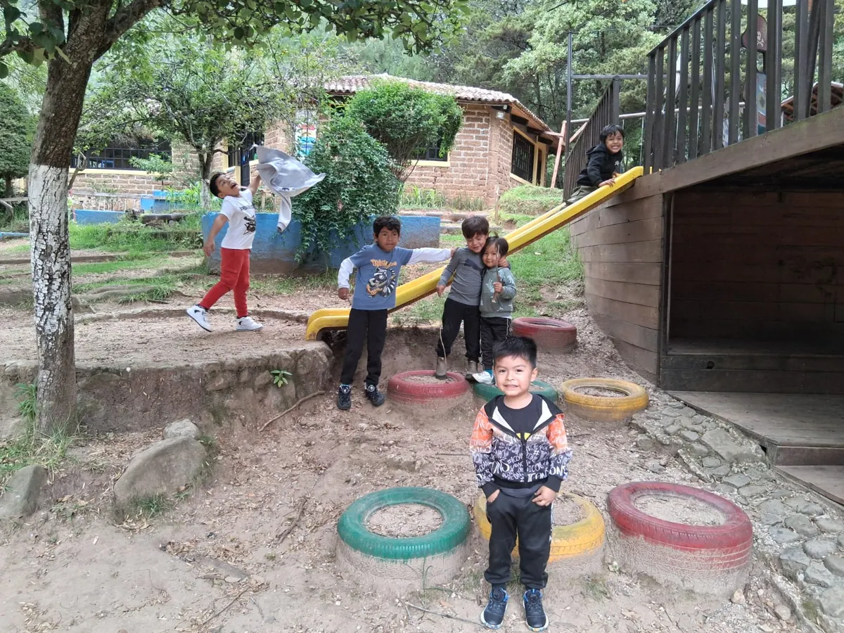 Grupo de niñas y niños en naturaleza durante Mundo Consciente 2025